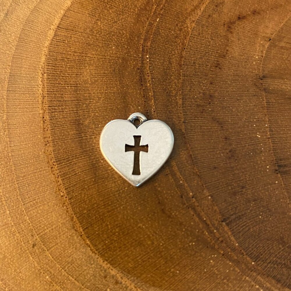 James Avery Crosslet Heart Charm, Sterling Silver